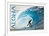 Surfer in Perfect Wave - Aloha-Lantern Press-Framed Art Print