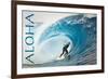 Surfer in Perfect Wave - Aloha-Lantern Press-Framed Art Print