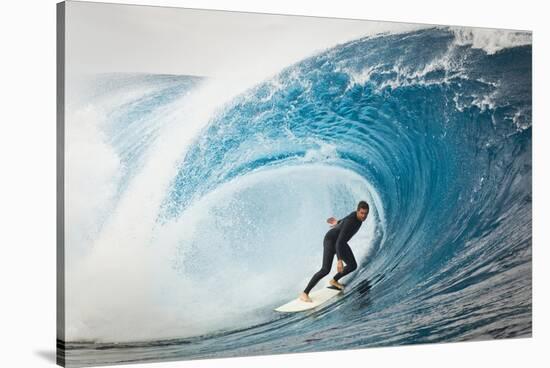 Surfer in Perfect Wave-Lantern Press-Stretched Canvas