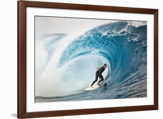 Surfer in Perfect Wave-Lantern Press-Framed Premium Giclee Print
