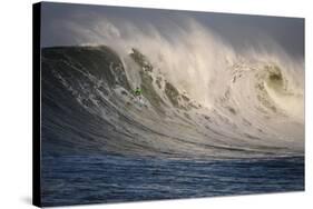 Surfer In Santa Cruz, California-Rebecca Gaal-Stretched Canvas