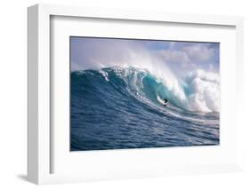 Surfer in the sea, Maui, Hawaii, USA-null-Framed Photographic Print