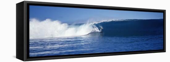 Surfer in the Sea, Tahiti, French Polynesia-null-Framed Stretched Canvas