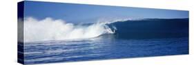 Surfer in the Sea, Tahiti, French Polynesia-null-Stretched Canvas