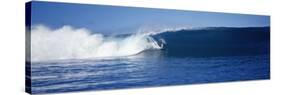 Surfer in the Sea, Tahiti, French Polynesia-null-Stretched Canvas