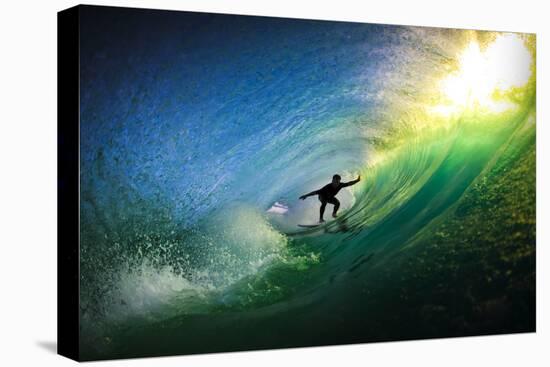 Surfer in Tube-Lantern Press-Stretched Canvas