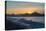 Surfer in Waves at Sunrise-Latitude 59 LLP-Stretched Canvas