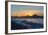 Surfer in Waves at Sunrise-Latitude 59 LLP-Framed Photographic Print