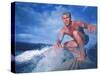 Surfer Nick Beck Riding His Surfboard in the Waters Off Hawaii-George Silk-Stretched Canvas