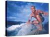 Surfer Nick Beck Riding His Surfboard in the Waters Off Hawaii-George Silk-Stretched Canvas