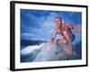 Surfer Nick Beck Riding His Surfboard in the Waters Off Hawaii-George Silk-Framed Photographic Print