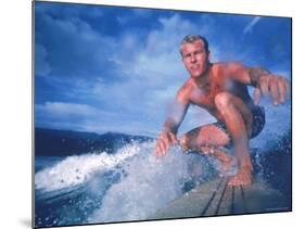 Surfer Nick Beck Riding His Surfboard in the Waters Off Hawaii-George Silk-Mounted Photographic Print