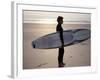 Surfer on a Beach, North Devon, England-Lauree Feldman-Framed Photographic Print