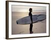 Surfer on a Beach, North Devon, England-Lauree Feldman-Framed Photographic Print