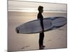 Surfer on a Beach, North Devon, England-Lauree Feldman-Mounted Photographic Print