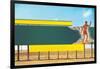 Surfer on Blank Billboard-null-Framed Art Print