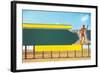 Surfer on Blank Billboard-null-Framed Art Print