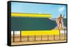 Surfer on Blank Billboard-null-Framed Stretched Canvas