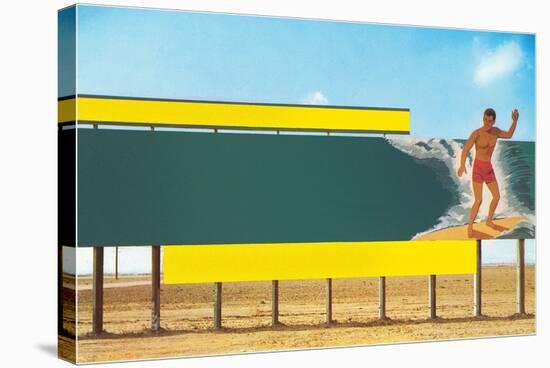 Surfer on Blank Billboard-null-Stretched Canvas