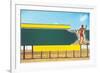 Surfer on Blank Billboard-null-Framed Art Print