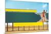 Surfer on Blank Billboard-null-Mounted Premium Giclee Print