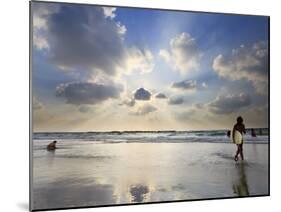 Surfer on City Beach, Tel Aviv, Israel-Michele Falzone-Mounted Photographic Print