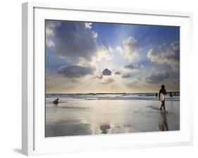 Surfer on City Beach, Tel Aviv, Israel-Michele Falzone-Framed Photographic Print