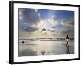 Surfer on City Beach, Tel Aviv, Israel-Michele Falzone-Framed Photographic Print