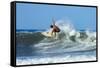 Surfer on Shortboard Riding Wave at Popular Playa Guiones Surf Beach-Rob Francis-Framed Stretched Canvas