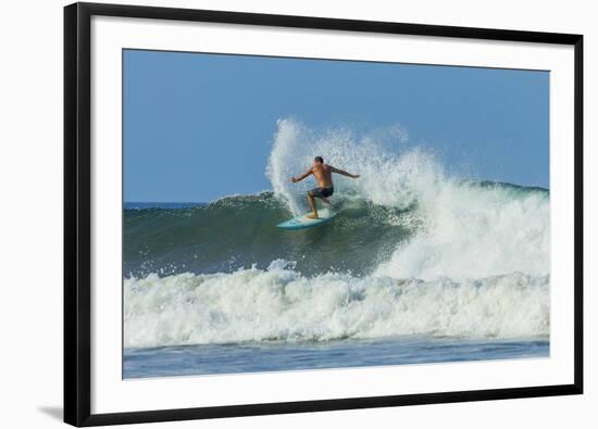 Surfer on Shortboard Riding Wave at Popular Playa Guiones Surf Beach-Rob Francis-Framed Photographic Print