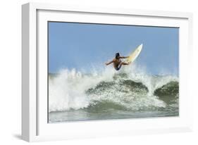 Surfer on Shortboard Riding Wave at Popular Playa Guiones Surf Beach-Rob Francis-Framed Photographic Print