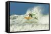 Surfer on Shortboard Riding Wave at Popular Playa Guiones Surf Beach-Rob Francis-Framed Stretched Canvas