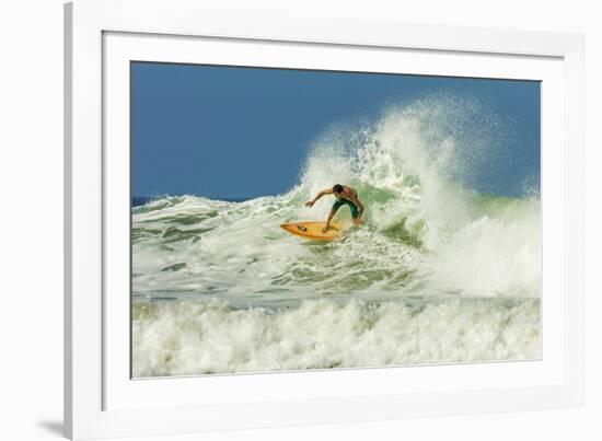 Surfer on Shortboard Riding Wave at Popular Playa Guiones Surf Beach-Rob Francis-Framed Photographic Print