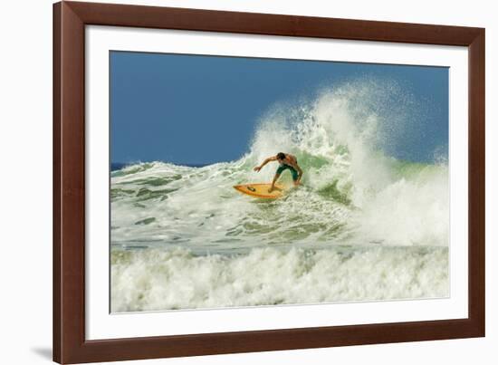 Surfer on Shortboard Riding Wave at Popular Playa Guiones Surf Beach-Rob Francis-Framed Photographic Print