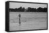 Surfer Paddling Shelter Island NY-null-Framed Stretched Canvas