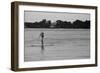 Surfer Paddling Shelter Island NY-null-Framed Photo