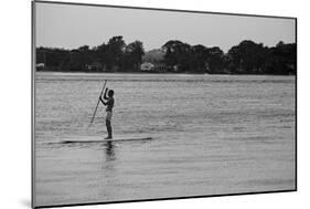 Surfer Paddling Shelter Island NY-null-Mounted Photo