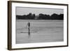 Surfer Paddling Shelter Island NY-null-Framed Photo