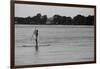 Surfer Paddling Shelter Island NY-null-Framed Photo