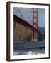 Surfer Rides a Wave Near the Golden Gate Bridge in San Francisco-null-Framed Photographic Print