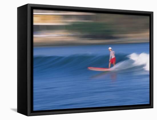 Surfer Rides Waves in the Pacific Ocean, Sayulita, Nayarit, Mexico-Merrill Images-Framed Stretched Canvas