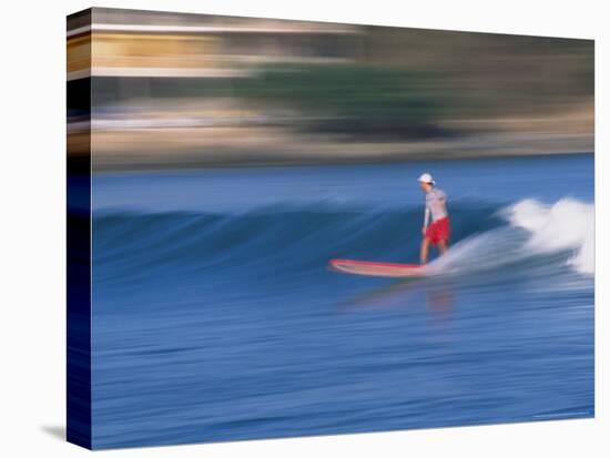 Surfer Rides Waves in the Pacific Ocean, Sayulita, Nayarit, Mexico-Merrill Images-Stretched Canvas