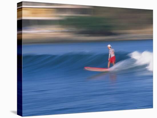 Surfer Rides Waves in the Pacific Ocean, Sayulita, Nayarit, Mexico-Merrill Images-Stretched Canvas