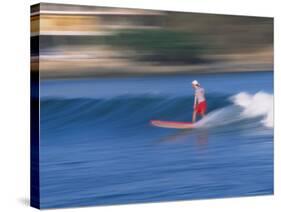 Surfer Rides Waves in the Pacific Ocean, Sayulita, Nayarit, Mexico-Merrill Images-Stretched Canvas