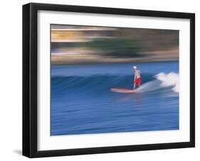 Surfer Rides Waves in the Pacific Ocean, Sayulita, Nayarit, Mexico-Merrill Images-Framed Photographic Print