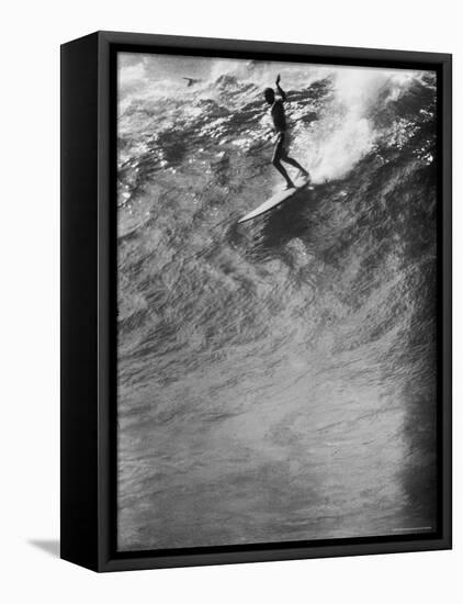 Surfer Riding a Giant Wave-George Silk-Framed Stretched Canvas