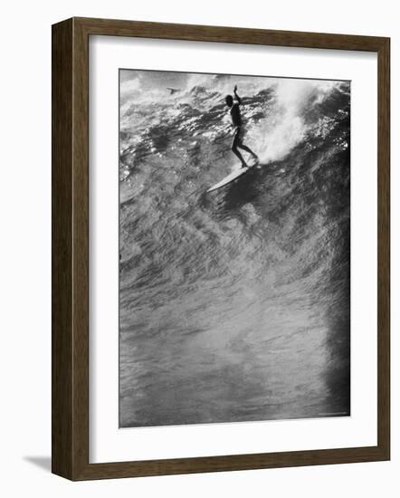 Surfer Riding a Giant Wave-George Silk-Framed Photographic Print