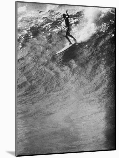 Surfer Riding a Giant Wave-George Silk-Mounted Photographic Print