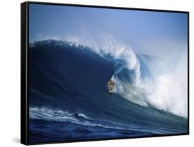 Surfer Riding a Wave-null-Framed Stretched Canvas