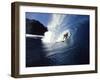 Surfer Riding a Wave-null-Framed Premium Photographic Print